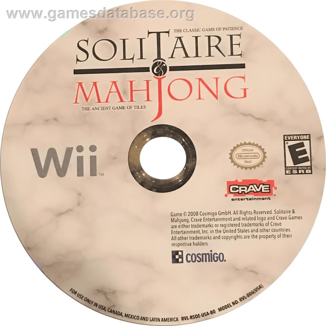 Solitaire & Mahjong - Nintendo Wii - Artwork - Cartridge