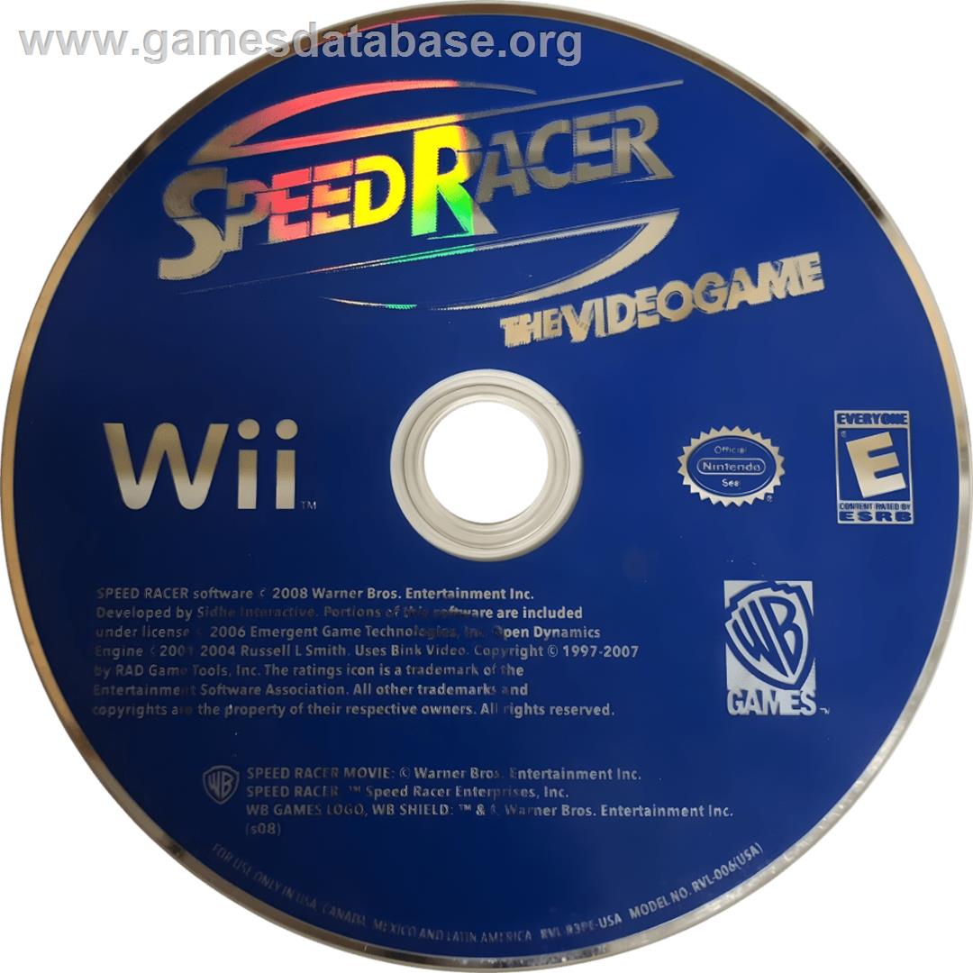Speed Racer - Le Jeu Vidéo - Nintendo Wii - Artwork - Cartridge