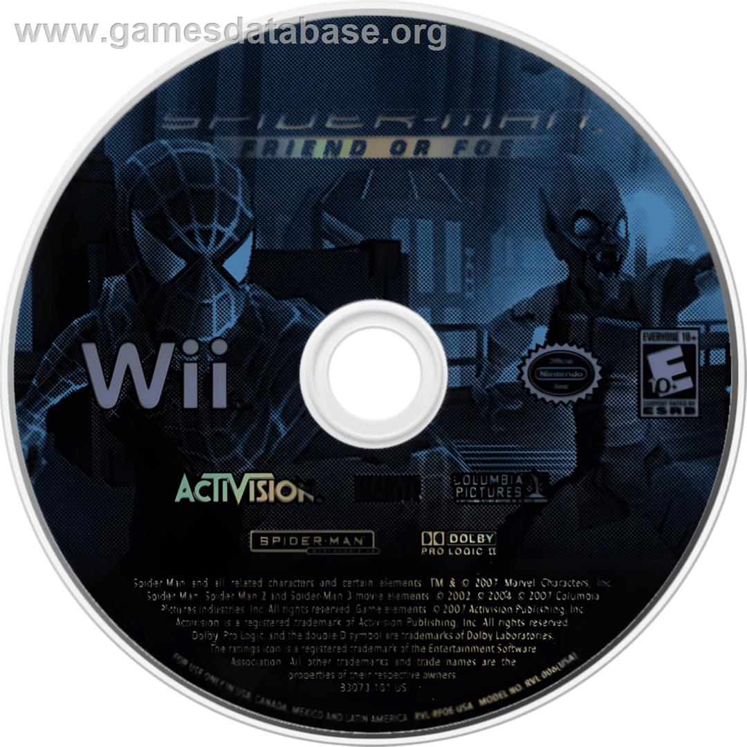 Spider-man - Allié Ou Ennemi - Nintendo Wii - Artwork - Cartridge