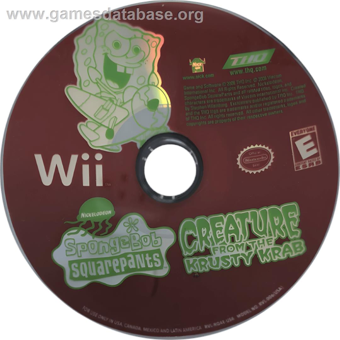 SpongeBob SquarePants - Creature from the Krusty Krab - Nintendo Wii - Artwork - Cartridge