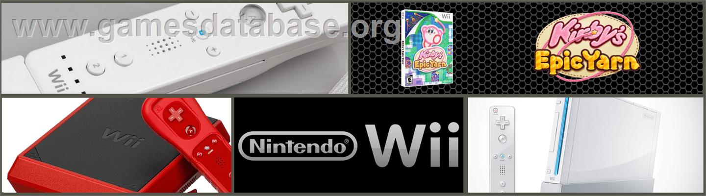 Kirby's Epic Yarn - Nintendo Wii - Artwork - Marquee