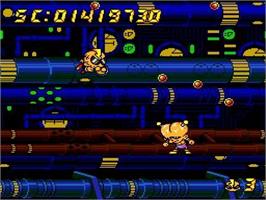 In game image of Air Zonk on the Nintendo Wii.