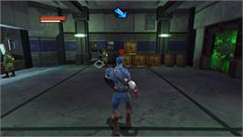 In game image of Captain America - Super Soldat on the Nintendo Wii.