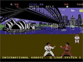 In game image of International Karate (C64) on the Nintendo Wii.