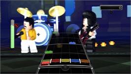 In game image of Lego Rock Band on the Nintendo Wii.