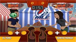 In game image of Major League Eating - The Game on the Nintendo Wii.