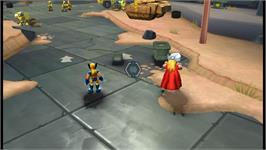 In game image of Marvel Super Hero Squad on the Nintendo Wii.