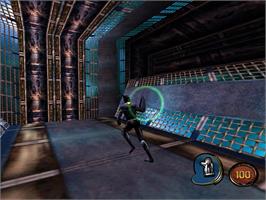 In game image of Mdk 2 on the Nintendo Wii.