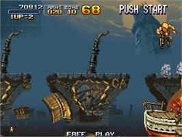In game image of Metal Slug Anthology on the Nintendo Wii.