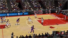 In game image of Nba 2k11 on the Nintendo Wii.