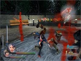 In game image of Onechanbara - Bikini Zombie Slayers on the Nintendo Wii.