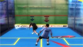 In game image of PSA World Tour Squash on the Nintendo Wii.