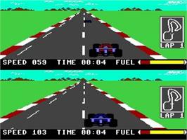 In game image of Pitstop 2 (C64) on the Nintendo Wii.