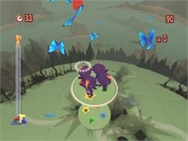 In game image of Roogoo Twisted Towers! on the Nintendo Wii.