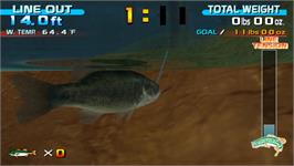 In game image of Sega Bass Fishing on the Nintendo Wii.