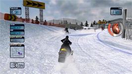 In game image of Ski-doo Snowmobile Challenge on the Nintendo Wii.