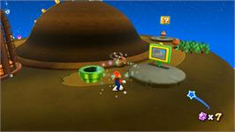 In game image of Super Mario Galaxy 2 on the Nintendo Wii.