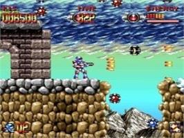 In game image of Super Turrican (SNES) on the Nintendo Wii.