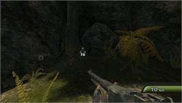 In game image of Top Shot Dinosaur Hunter on the Nintendo Wii.