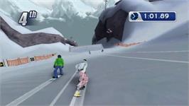 In game image of Triple Crown Championship Snowboarding on the Nintendo Wii.