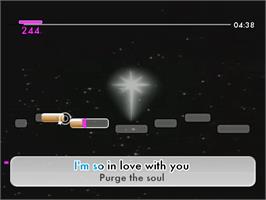In game image of We Sing 80s on the Nintendo Wii.