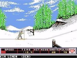 In game image of Winter Games (C64) on the Nintendo Wii.