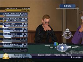 In game image of World Series Of Poker - Tournament Of Champions 2007 Edition on the Nintendo Wii.