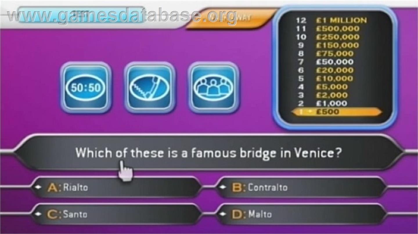 Qui Veut Gagner Des Millions - 2ème Edition - Nintendo Wii - Artwork - In Game