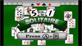 Title screen of 5 In 1 Solitaire on the Nintendo Wii.
