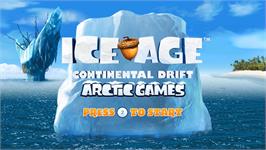 Title screen of Age De Glace 4 - La Dérive Des Continents - Jeux De L'arctique !, L' on the Nintendo Wii.