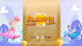 Title screen of Aladin Magic Racer on the Nintendo Wii.