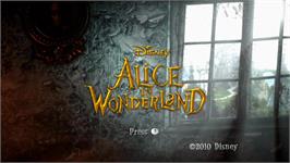 Title screen of Alice in Wonderland on the Nintendo Wii.