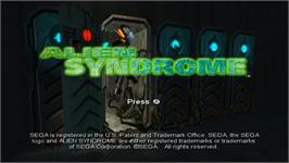 Title screen of Alien Syndrome on the Nintendo Wii.