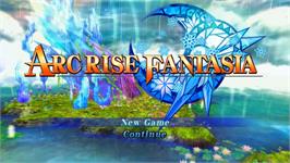 Title screen of Arc Rise Fantasia on the Nintendo Wii.
