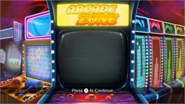 Title screen of Arcade Zone on the Nintendo Wii.