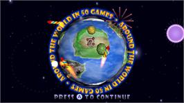 Title screen of Around The World In 50 Games on the Nintendo Wii.