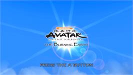 Title screen of Avatar - Le Dernier Maître De L'air - Le Royaume De La Terre En Feu on the Nintendo Wii.