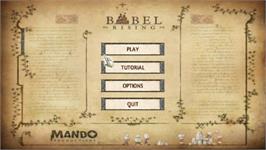 Title screen of Babel Rising on the Nintendo Wii.