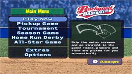 Title screen of Backyard Baseball '09 on the Nintendo Wii.
