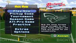 Title screen of Backyard Football '09 on the Nintendo Wii.
