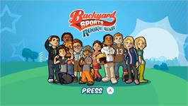 Title screen of Backyard Sports - Rookie Rush on the Nintendo Wii.
