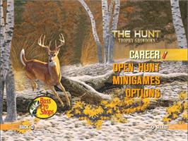 Title screen of Bass Pro Shops - The Hunt - Trophy Showdown on the Nintendo Wii.