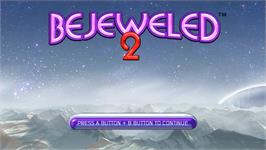 Title screen of Bejeweled 2 on the Nintendo Wii.