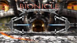 Title screen of Bionicle Heroes on the Nintendo Wii.