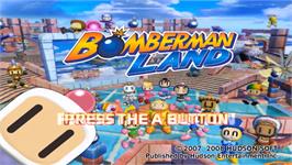 Title screen of Bomberman Land on the Nintendo Wii.