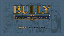 Title screen of Bully - Scholarship Edition on the Nintendo Wii.