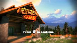 Title screen of Cabela's Adventure Camp on the Nintendo Wii.