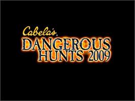 Title screen of Cabela's Dangerous Hunts 2009 on the Nintendo Wii.