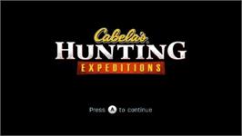 Title screen of Cabela's Hunting Expeditions on the Nintendo Wii.