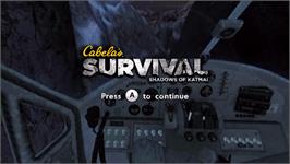 Title screen of Cabela's Survival - Shadows Of Katmai on the Nintendo Wii.